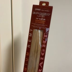BRAND NEW Euronext 14” Clip-in human hair extensions- Blonde Frost